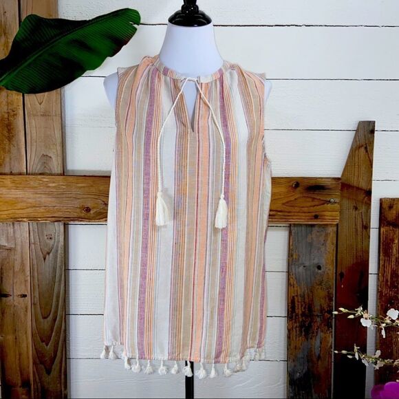Tommy Hilfiger  NWT Sleeveless Top w/ Tassels - Picture 1 of 9
